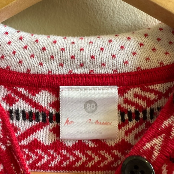 Hanna Andersson Holiday Sweater Romper sz 80 // US 18-24mo - Picture 5 of 7